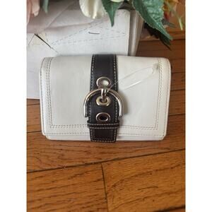 Vintage Coach Soho brown white buckle wallet